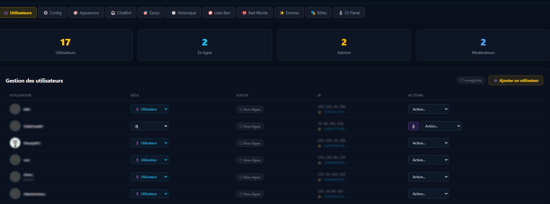 Image de fond utilisateurs